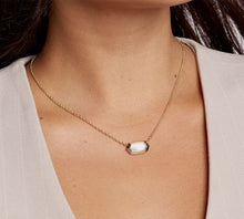 Elisa Ivory Bezel Short Pendant Necklace