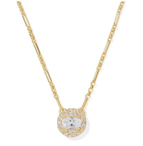 Bella Gold CZ Short Pendant Necklace
