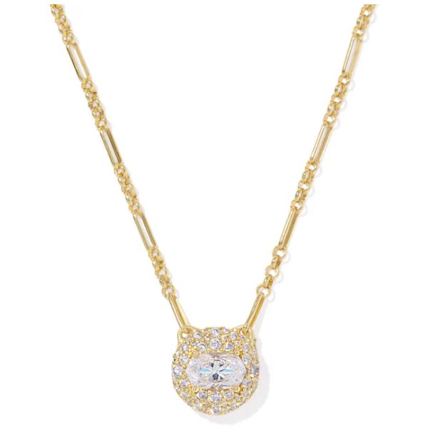 Bella Gold CZ Short Pendant Necklace