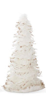 White Feather Gold Glitter Tree-Medium