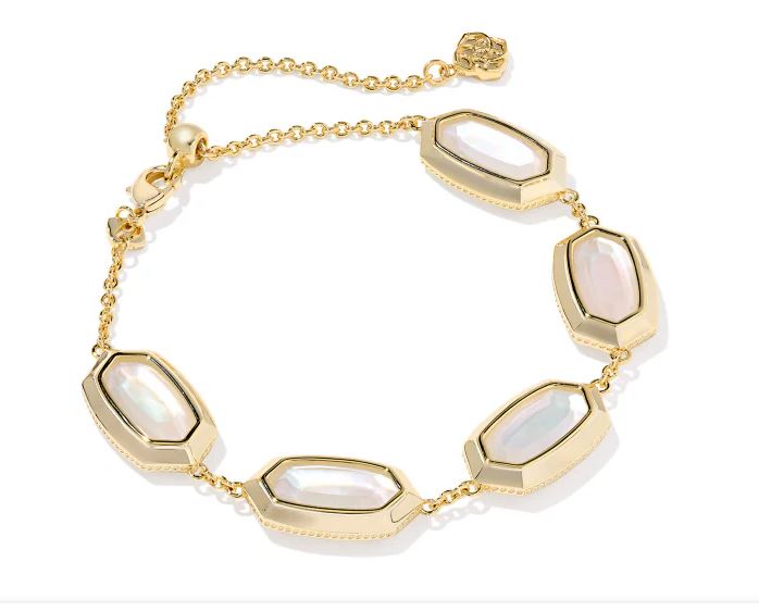 Elaina Ivory Bezel Delicate Chain Bracelet