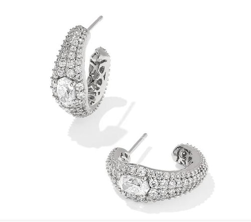 Bella Silver CZ Hoop Earring