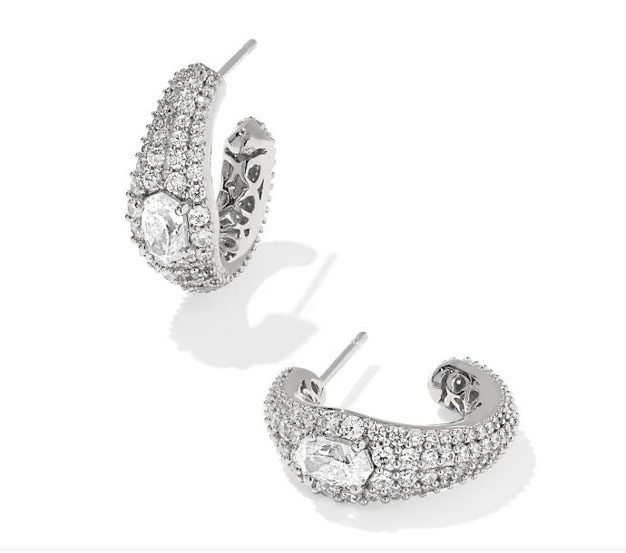 Bella Silver CZ Hoop Earring
