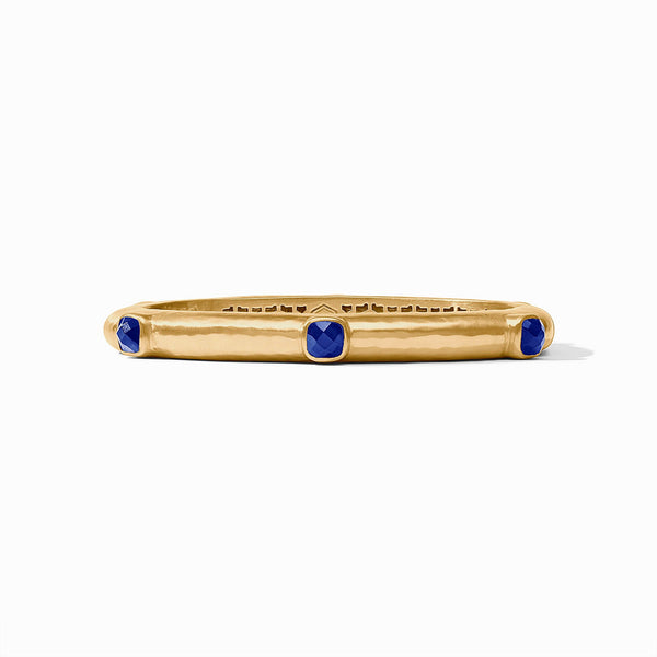 Catalina Gold Hinge Bangle-Sapphire Blue