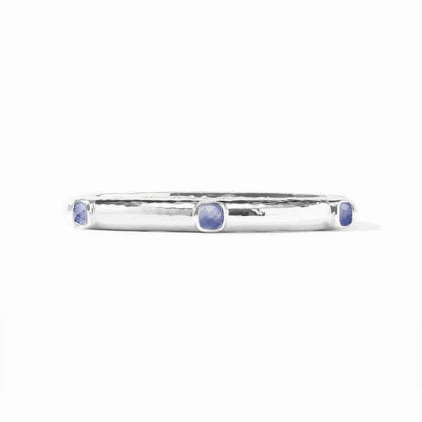Catalina Silver Hinge Bangle-Tanzanite Blue