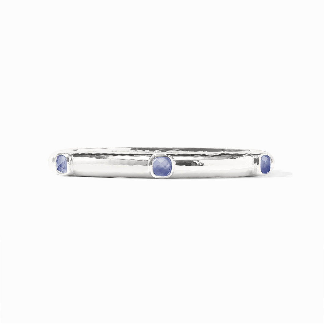Catalina Silver Hinge Bangle-Tanzanite Blue