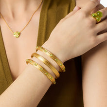 Cobblestone Gold Stacking Bangle-Small