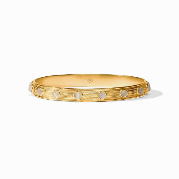 Cobblestone Gold Bangle-Ivory Cat's Eye-Medium