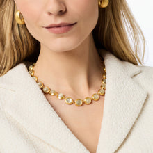 Cobblestone Gold Tennis Necklace-Ivory Cat's Eye