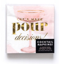 LETS MAKE POUR DECISIONS COCKTAIL NAPKIN