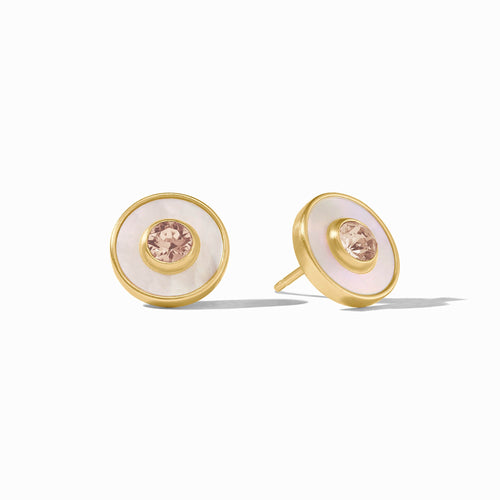 Colette Champagne Circle Gold Stud