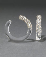 CONFETTI CRYSTAL LUCITE HOOP EARRING