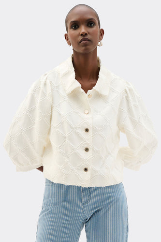 Cotton Twill Balloon Sleeve Jacket