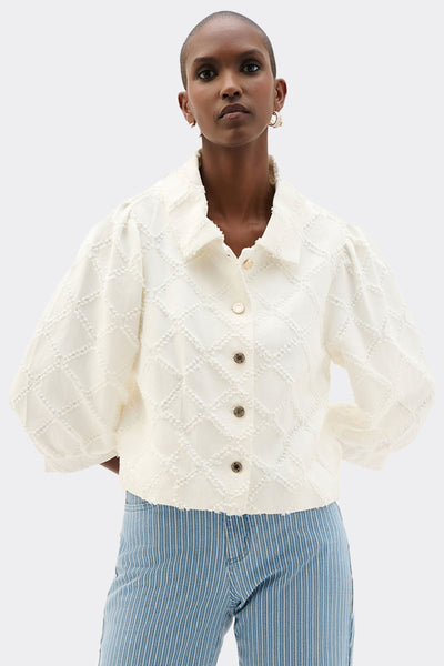 Cotton Twill Balloon Sleeve Jacket