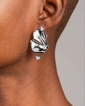 Crumpled Silver Small Post Earring