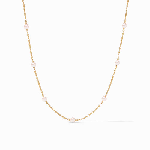 The Pink Pearl Delicate Gold Station Necklace