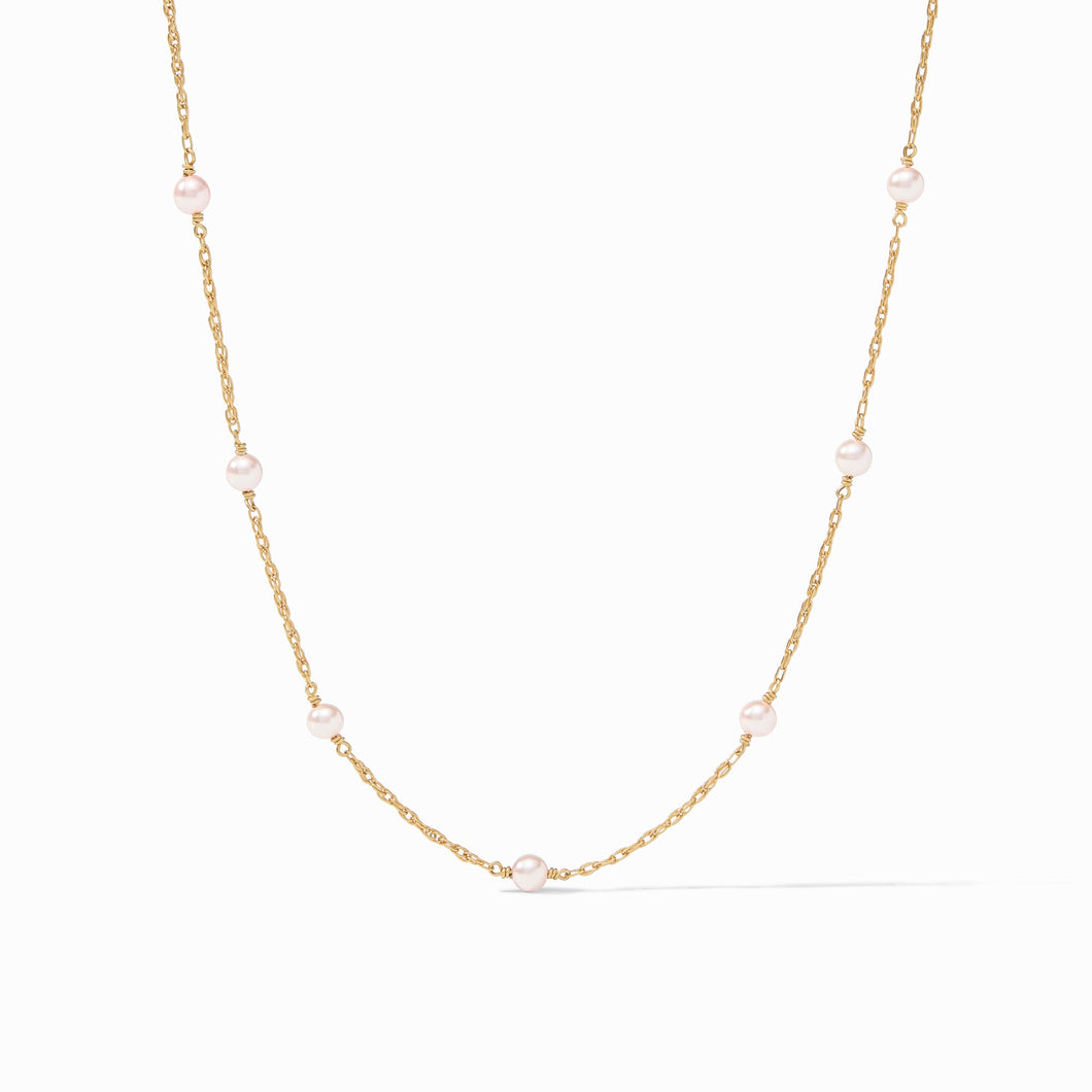 The Pink Pearl Delicate Gold Station Necklace