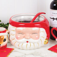 Santa Red Punch Bowl and Ladle
