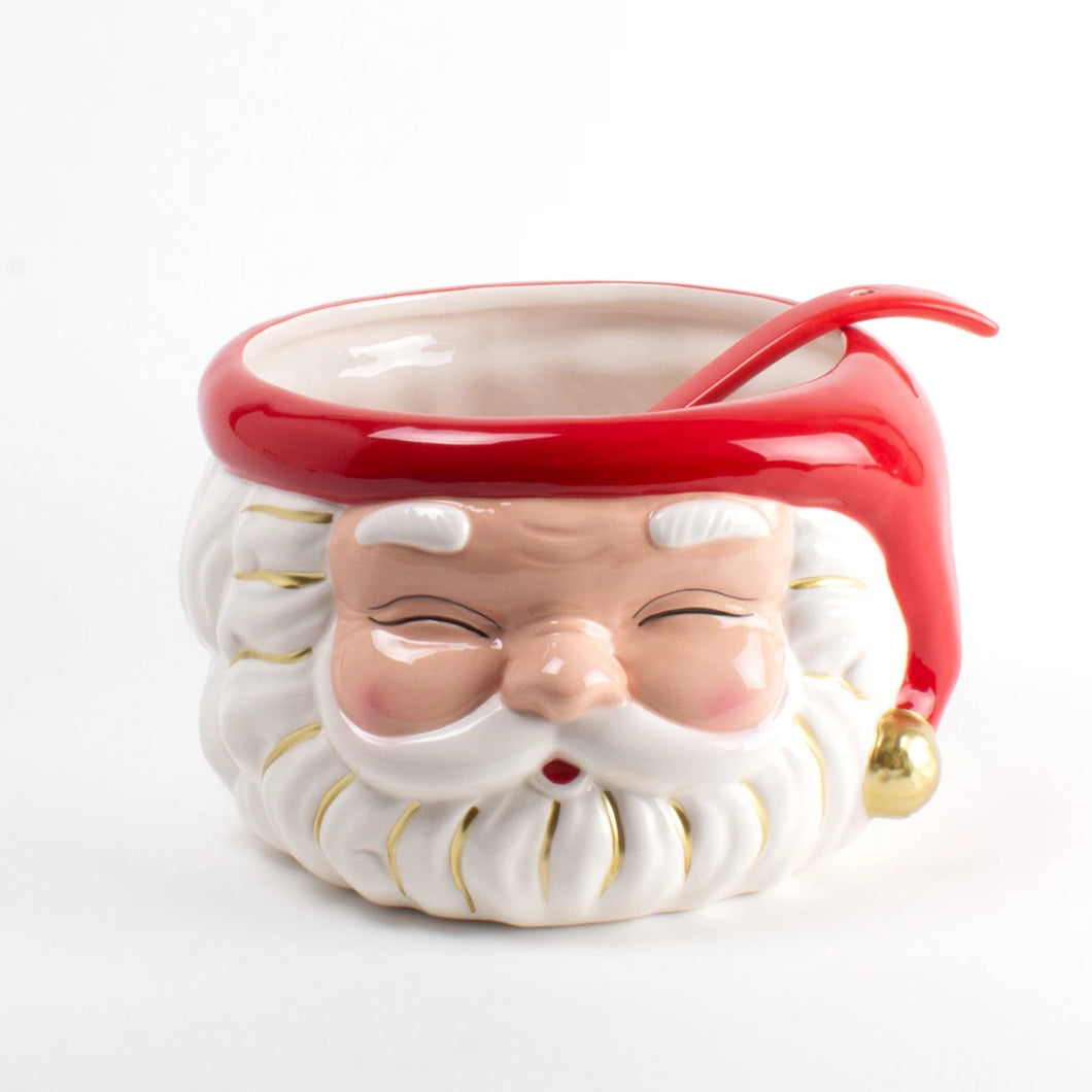 Santa Red Punch Bowl and Ladle