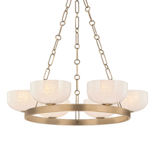Caelum 6 Light Chandelier, Patina Brass