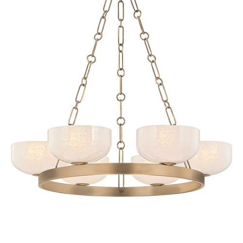 Caelum 6 Light Chandelier, Patina Brass