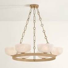 Caelum 6 Light Chandelier, Patina Brass