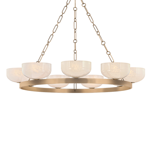 Caelum 9 Light Chandelier, Patina Brass