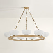 Caelum 9 Light Chandelier, Patina Brass