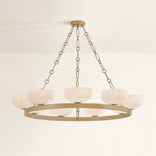 Caelum 9 Light Chandelier, Patina Brass