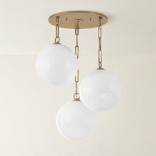 Bramble 3 Light Chandelier, Patina Brass