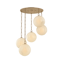 Bramble 5 Light Chandelier, Patina Brass