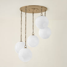 Bramble 5 Light Chandelier, Patina Brass