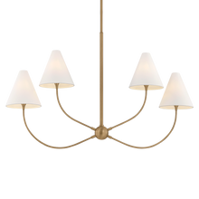 Evermore 4 Light Chandelier, Patina Brass