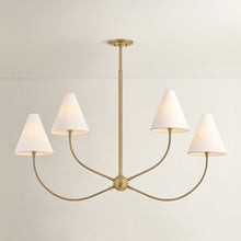 Evermore 4 Light Chandelier, Patina Brass