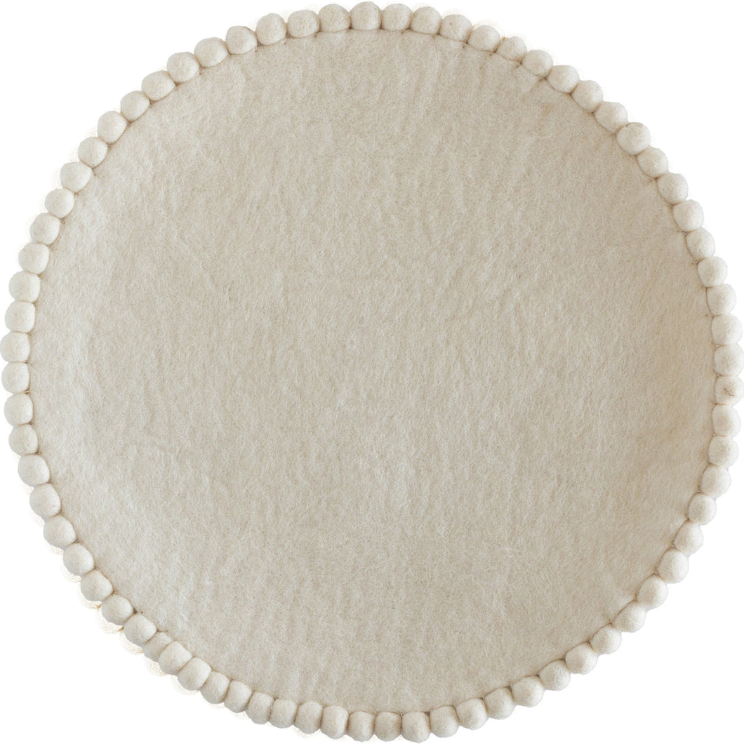 Ivory Pom Pom Felt Placemat