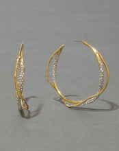 Intertwined Champagne Pave Hoop Earring