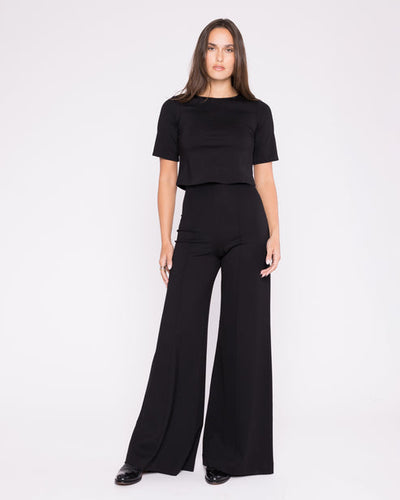 Ponte Knit Wide Leg Pant