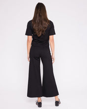 Ponte Knit Cropped Wide Leg Pant