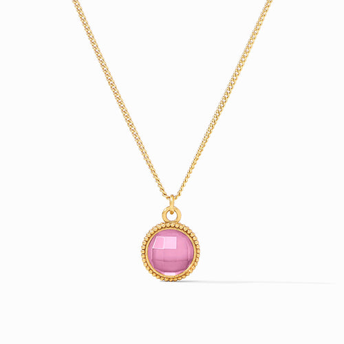 Fleur-De-Lis Tourmaline Pink Solitaire Necklace