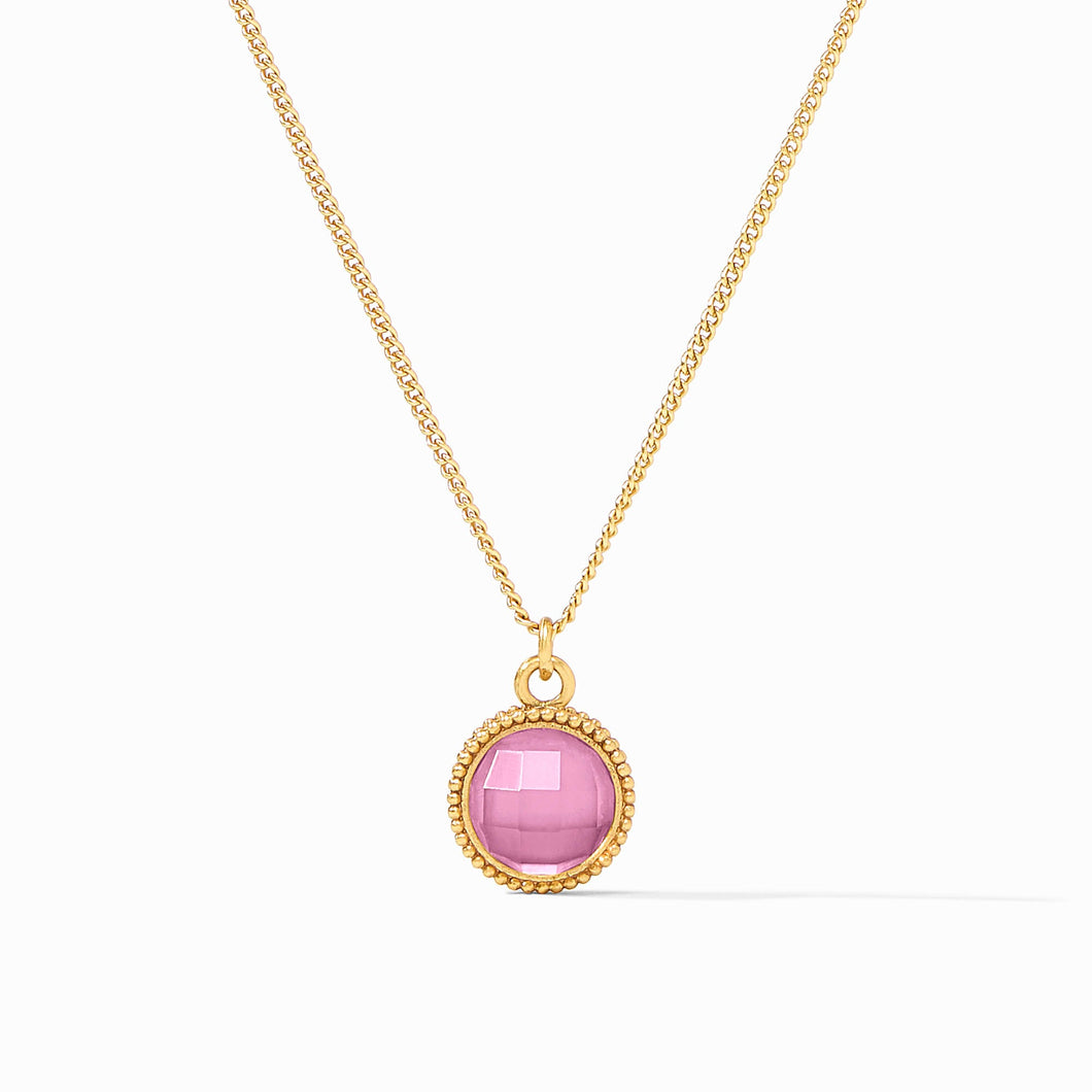 Fleur-De-Lis Tourmaline Pink Solitaire Necklace