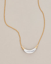 Silver Gold Crescent Lucite Necklace