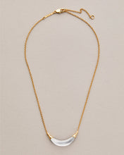 Silver Gold Crescent Lucite Necklace