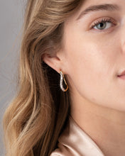 Gold Crystal Pave Hoop Earring