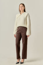 Collared Rib Chunky Sweater