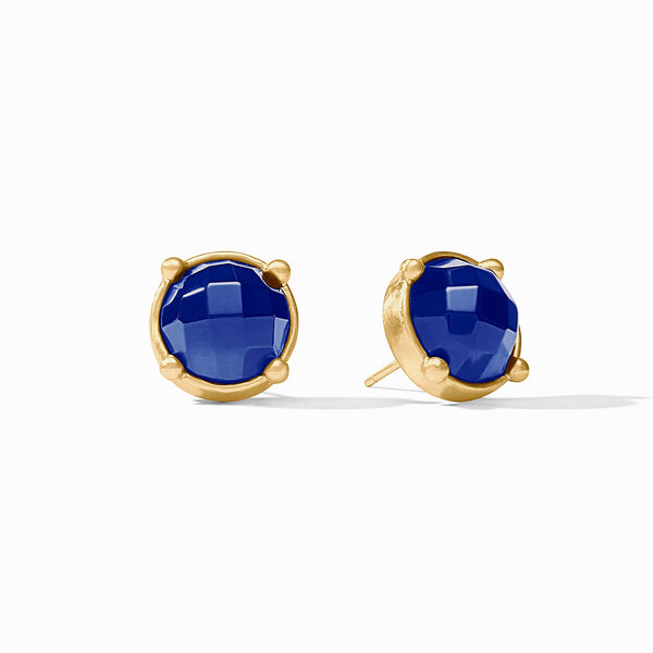 Honey Gold Stud-Sapphire Blue