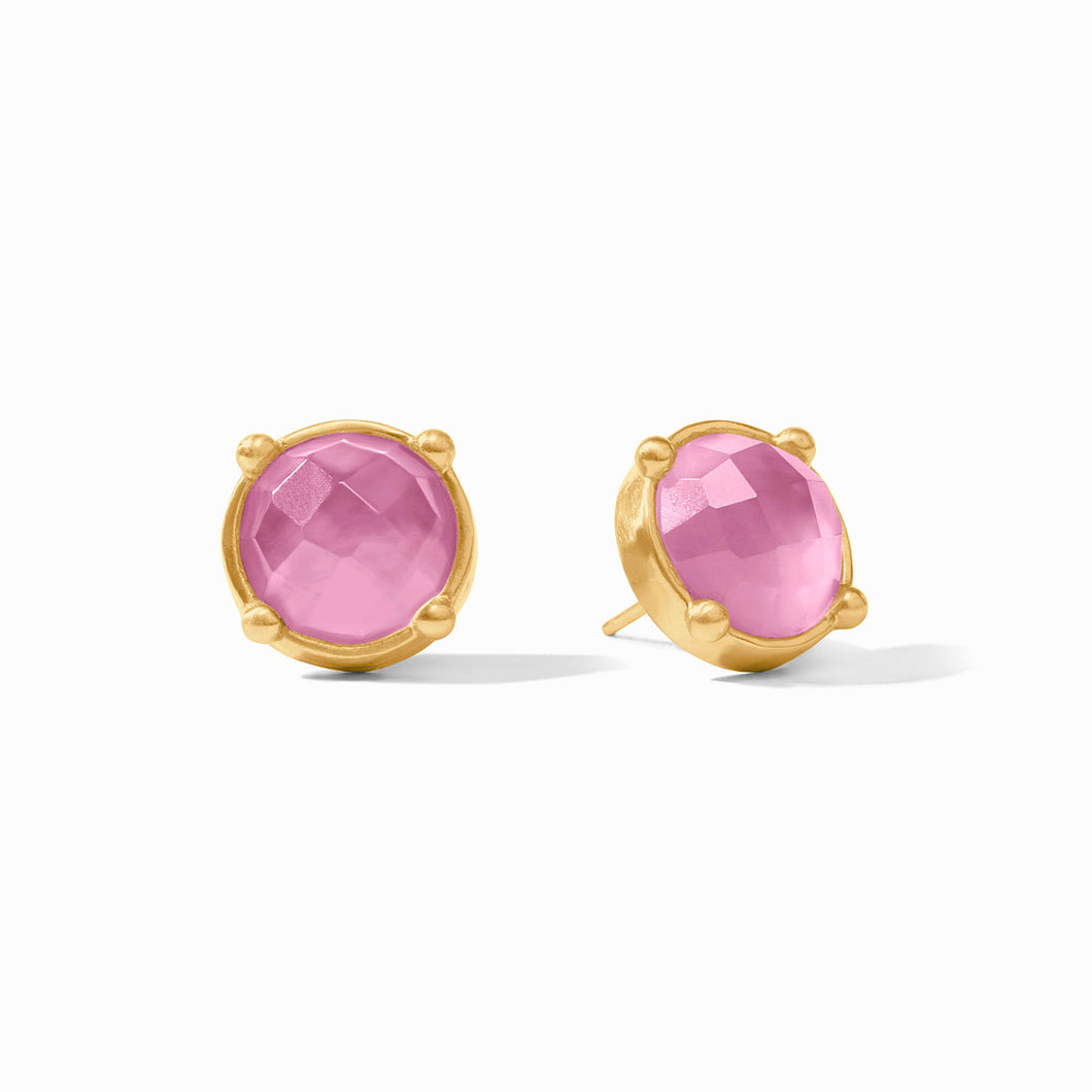 Honey Tourmaline Pink Gold Stud