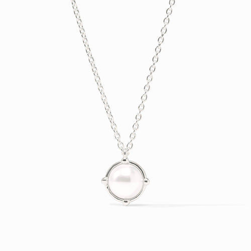 Honeybee Pearl Solitaire Silver Necklace