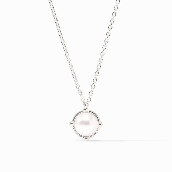 Honeybee Pearl Solitaire Silver Necklace