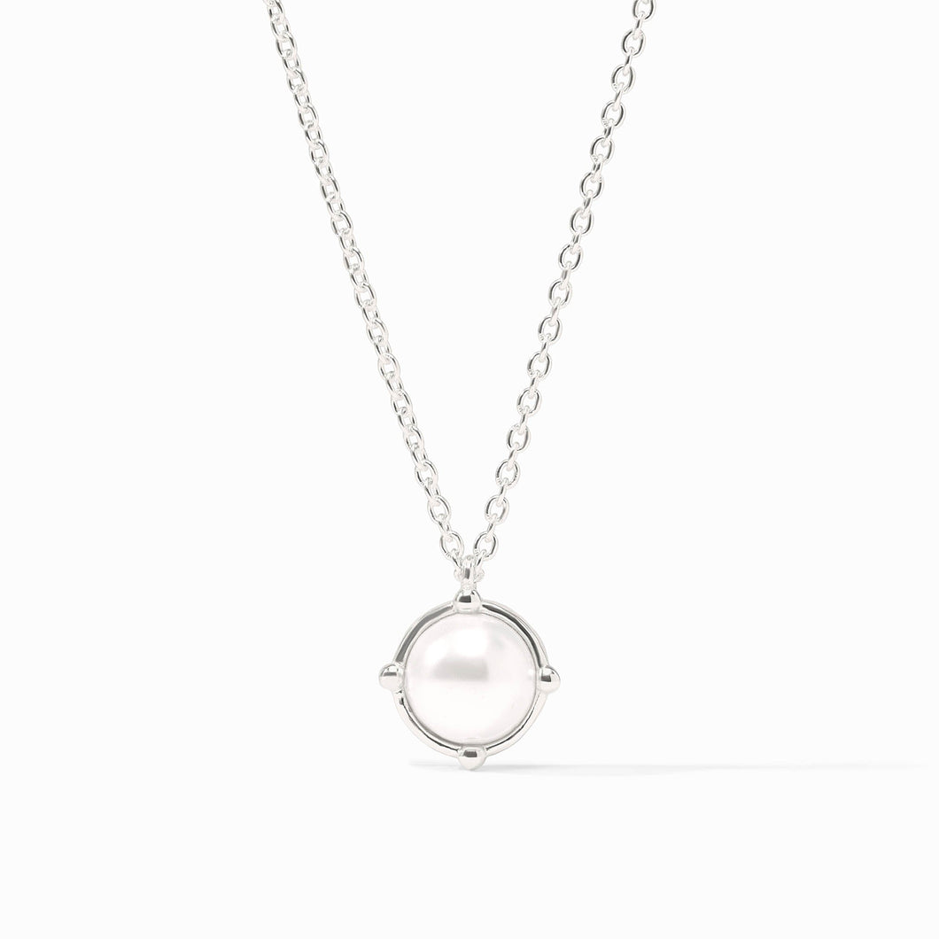 Honeybee Pearl Solitaire Silver Necklace