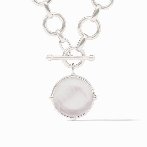 Honeybee Silver Statement Necklace-Clear Crystal